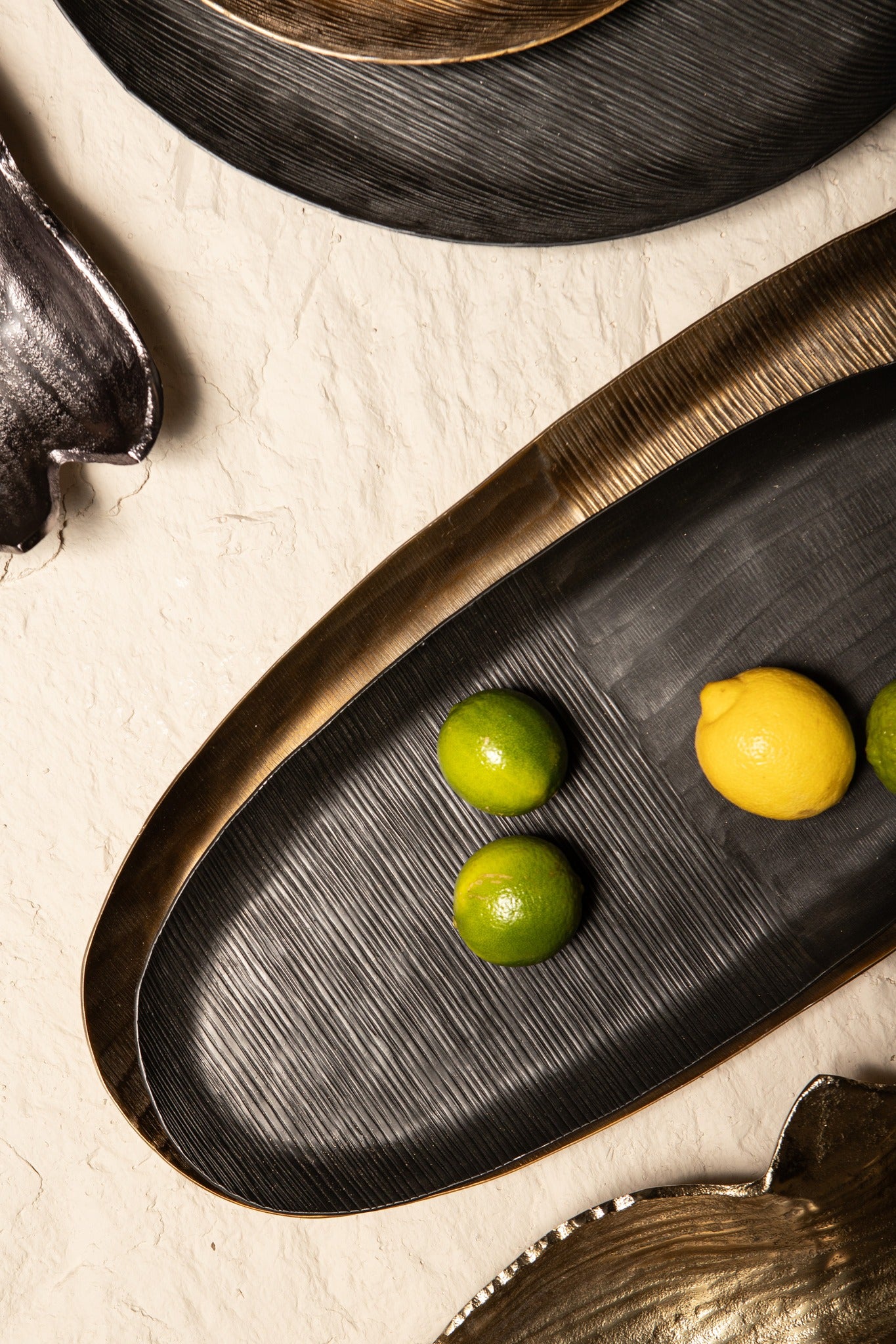 Jowad Graphite Alu Sheet Bowl Ribbed Oval L