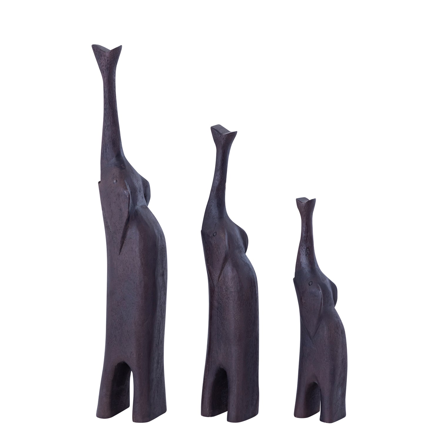 Urte Brown Mango Wood Elephant Shaped Statue S