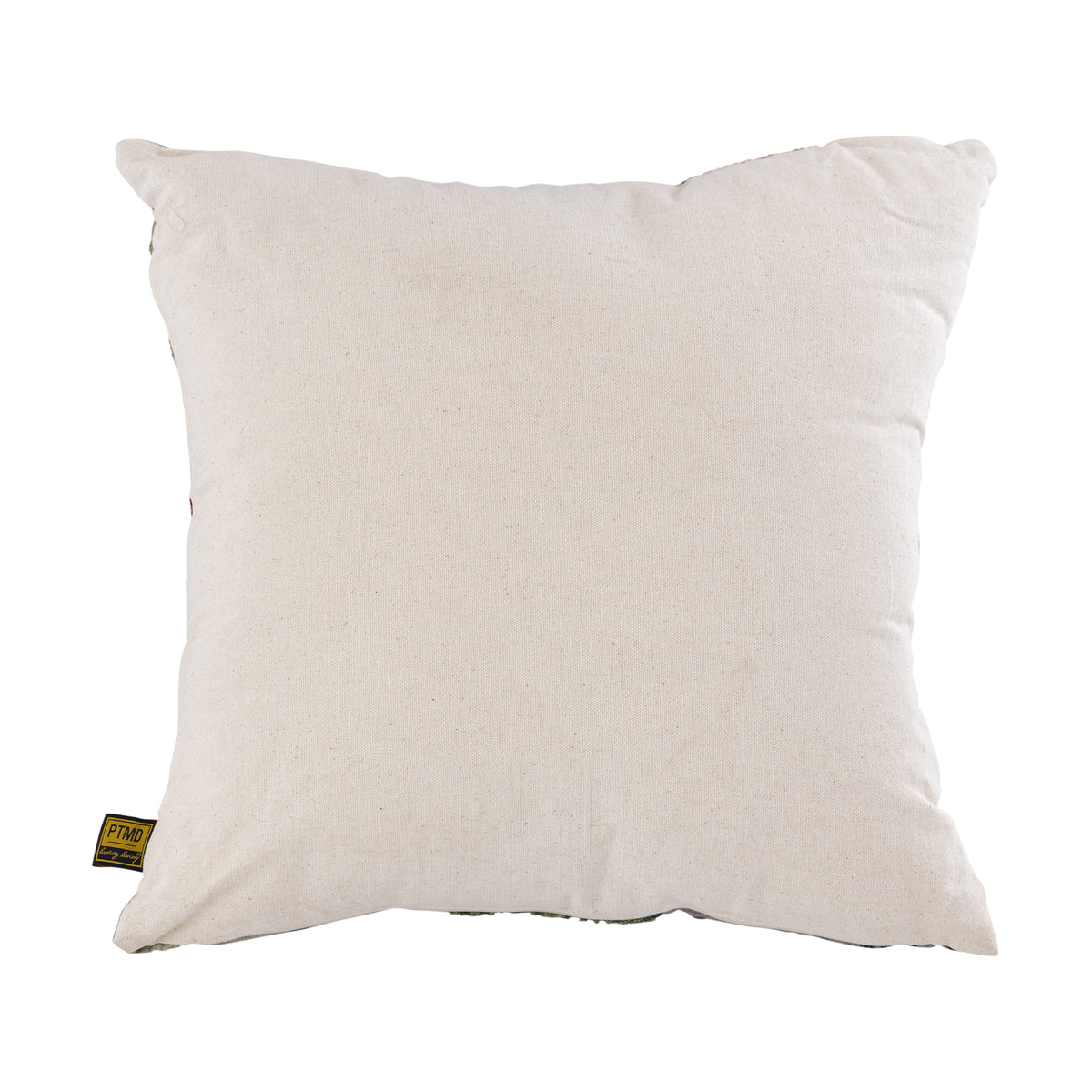 Loralee Green Square Cotton Cushion Peacock