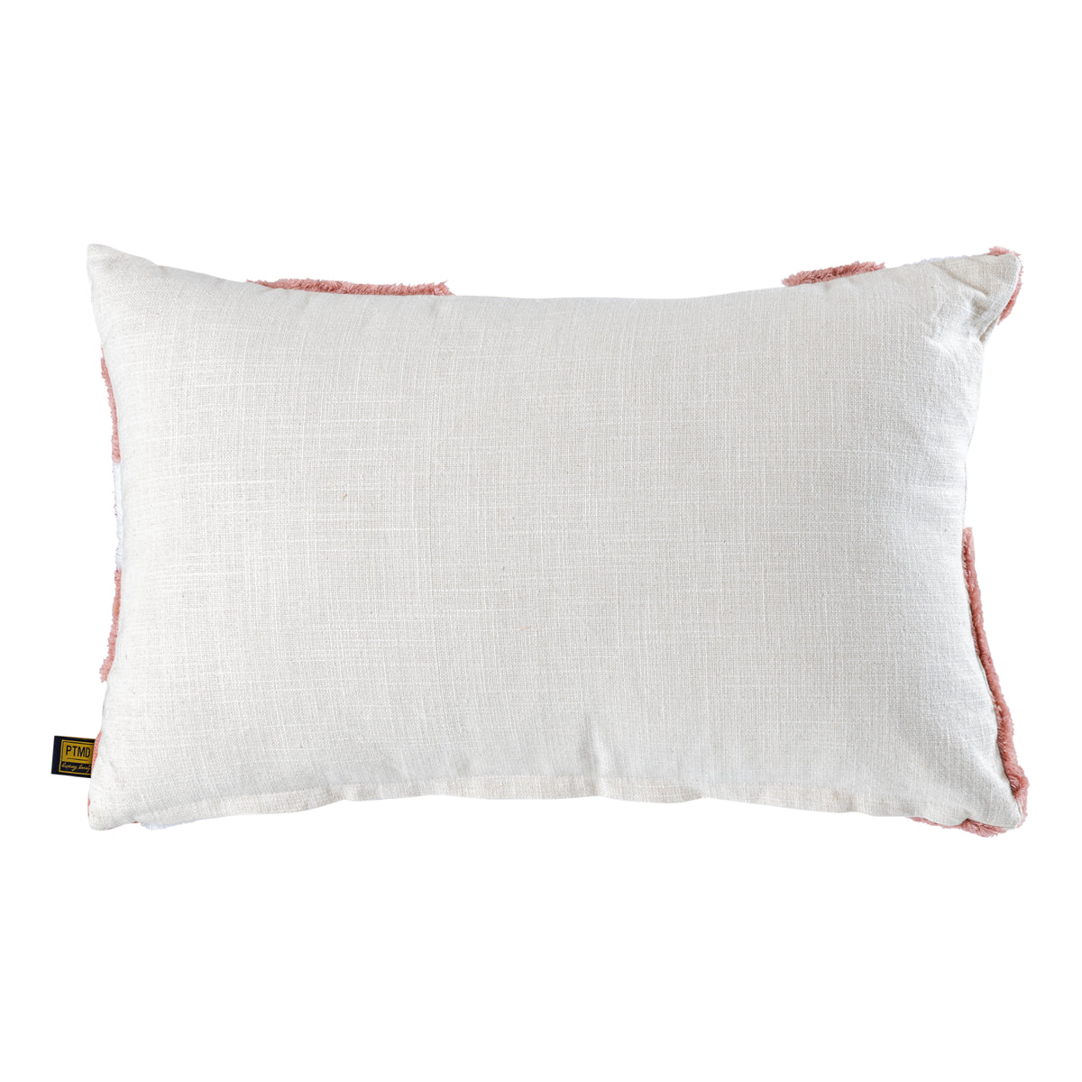 Primuse Pink Rectangle Embroidery Flower Cushion