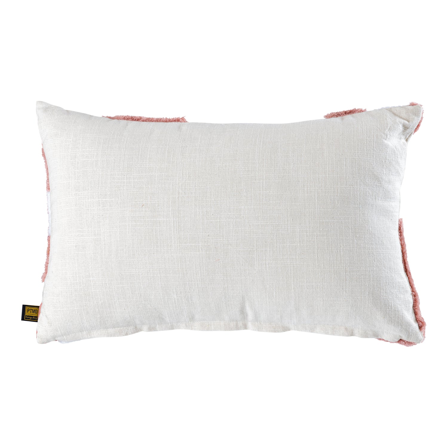 Primuse Pink Rectangle Embroidery Flower Cushion