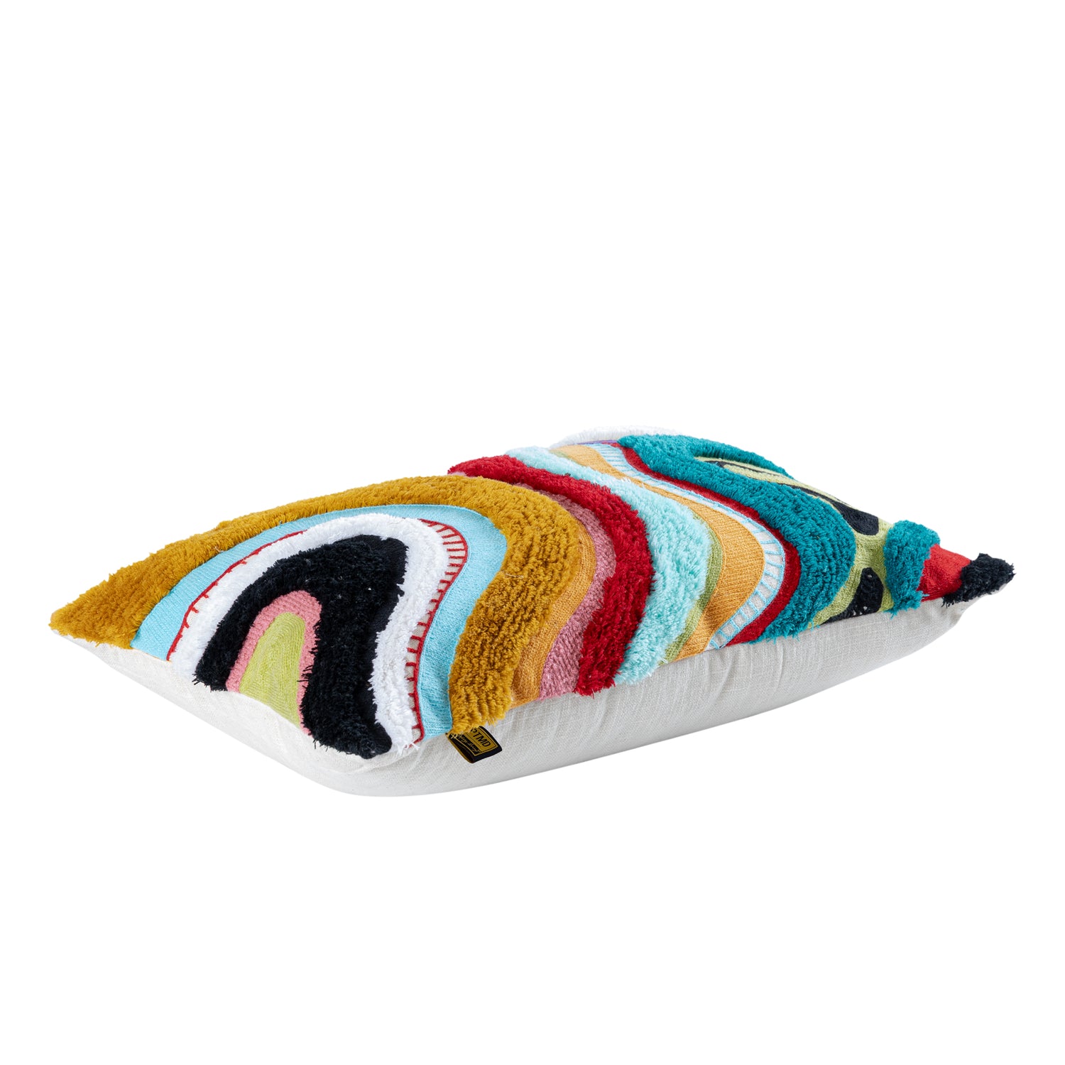 Courtneay Blue Rectangle Embroidery Cushion Lines