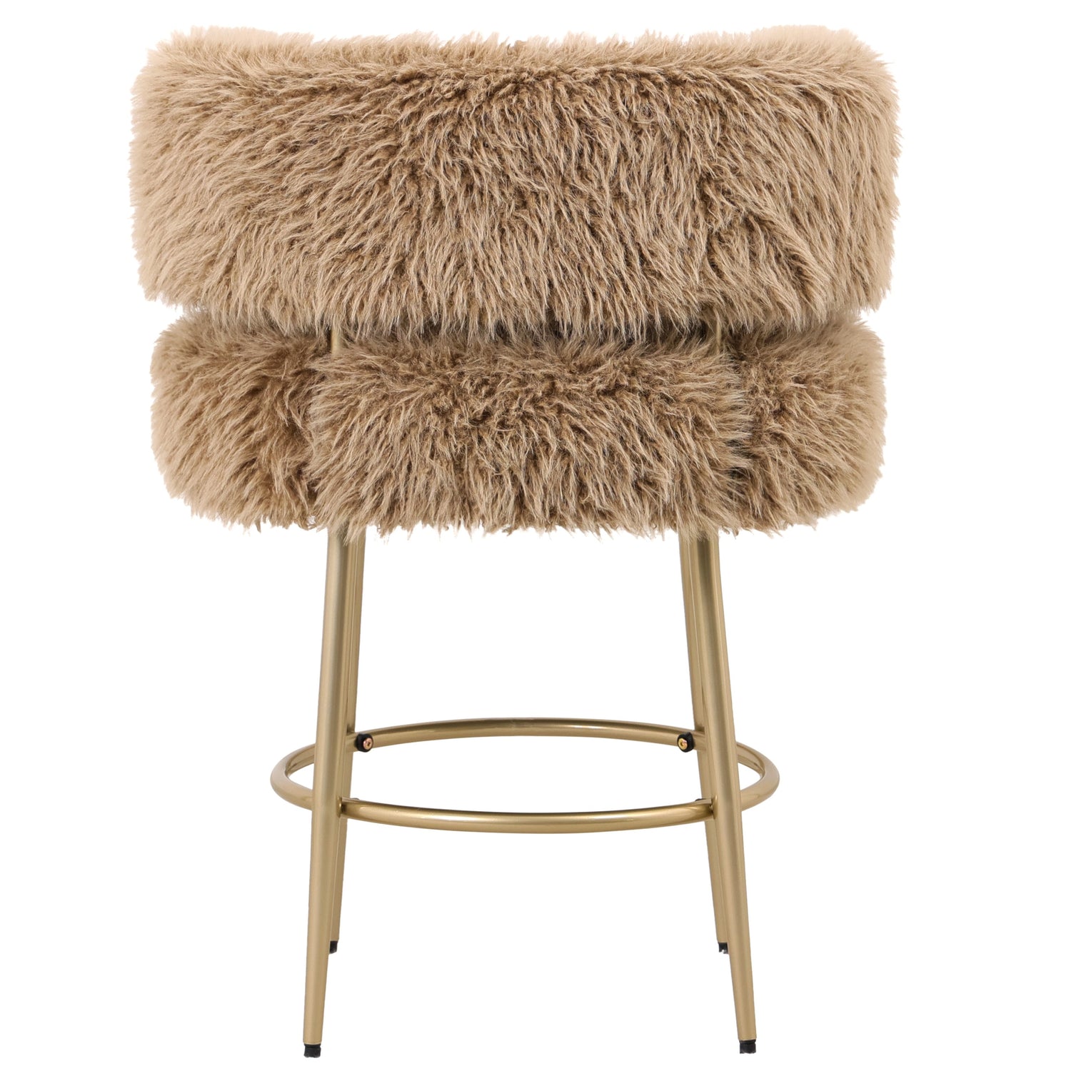 Hair Brown Bar Chair Brown Metal Base