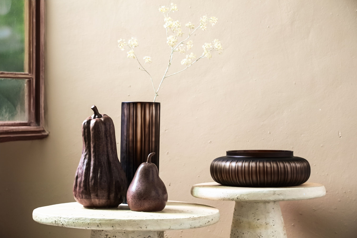 Sydny Brown Ceramic Pear Shaped Statue