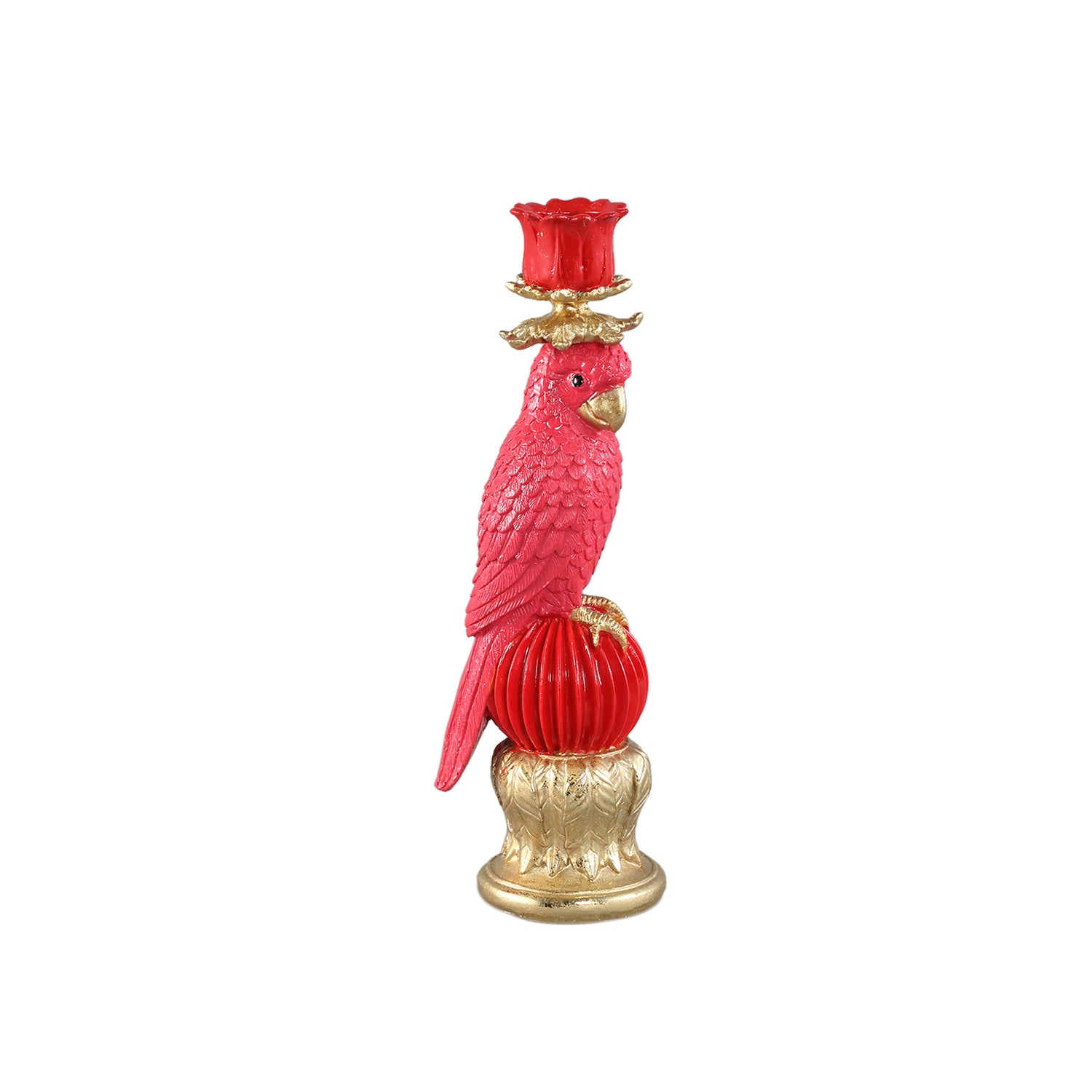Keyaan Orange Poly Parrot Candleholder Ball Round