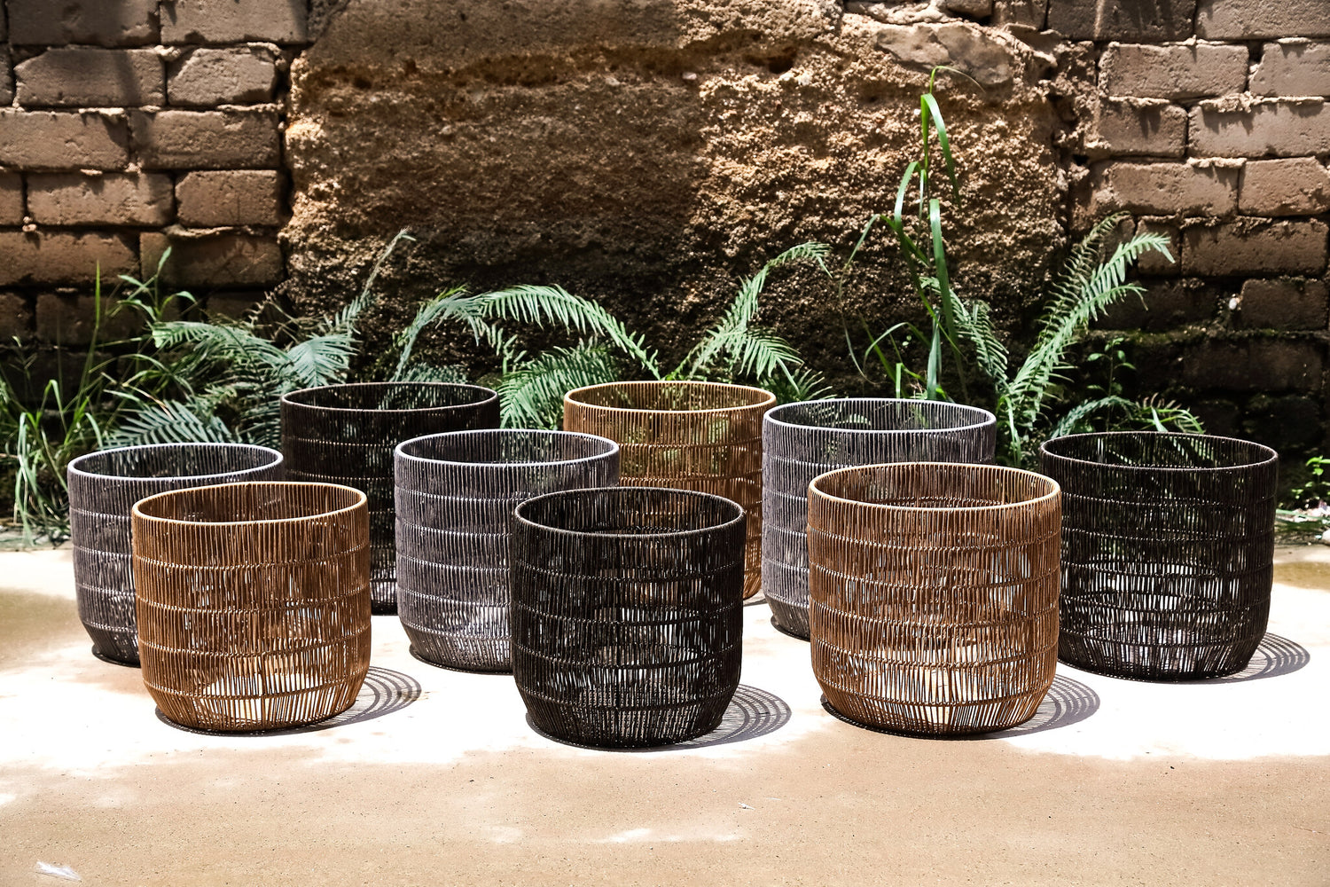 Danielius Black PE Basket Round Set Of 3