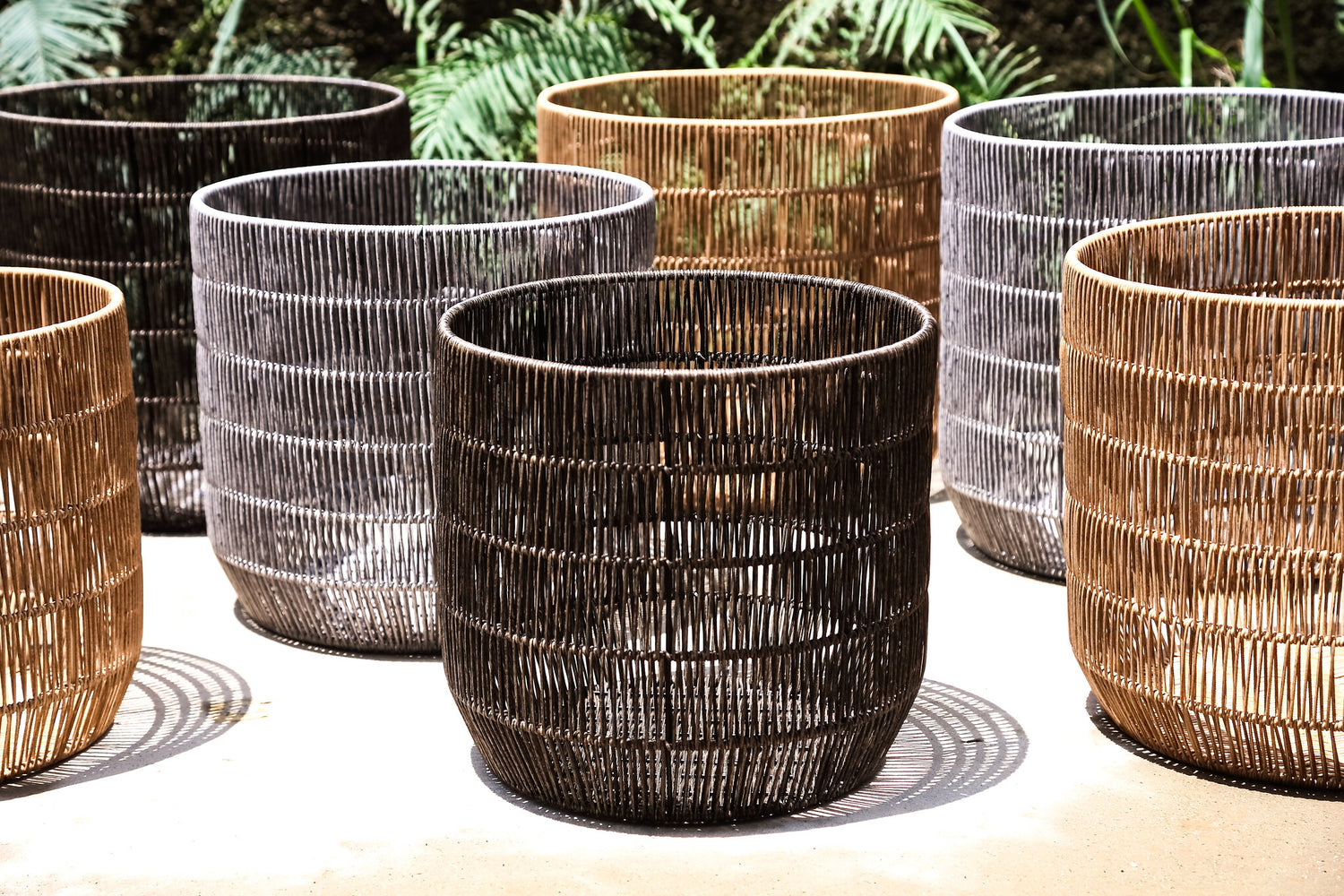 Danielius Black PE Basket Round Set Of 3