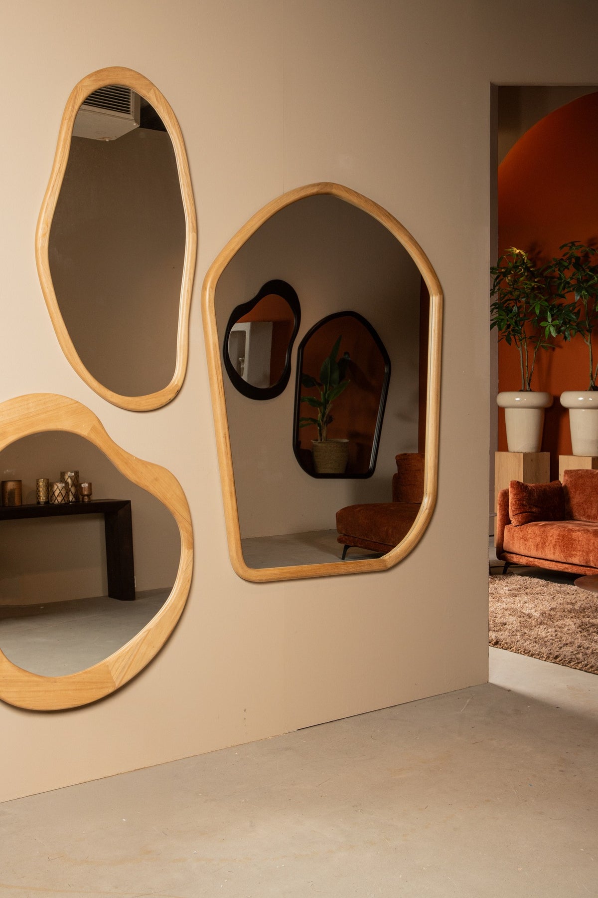 Denholm Natural Solid Wood Big Organic Mirror