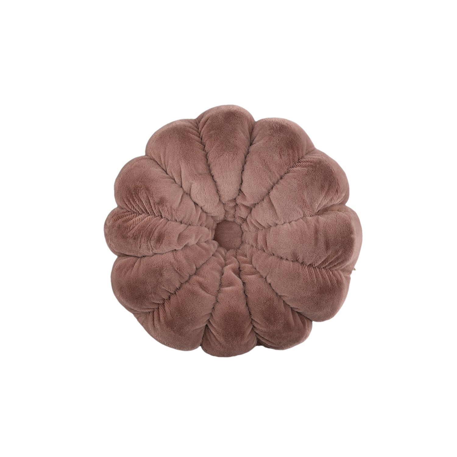 Lilymay Brown Polyester Flower Cushion Round