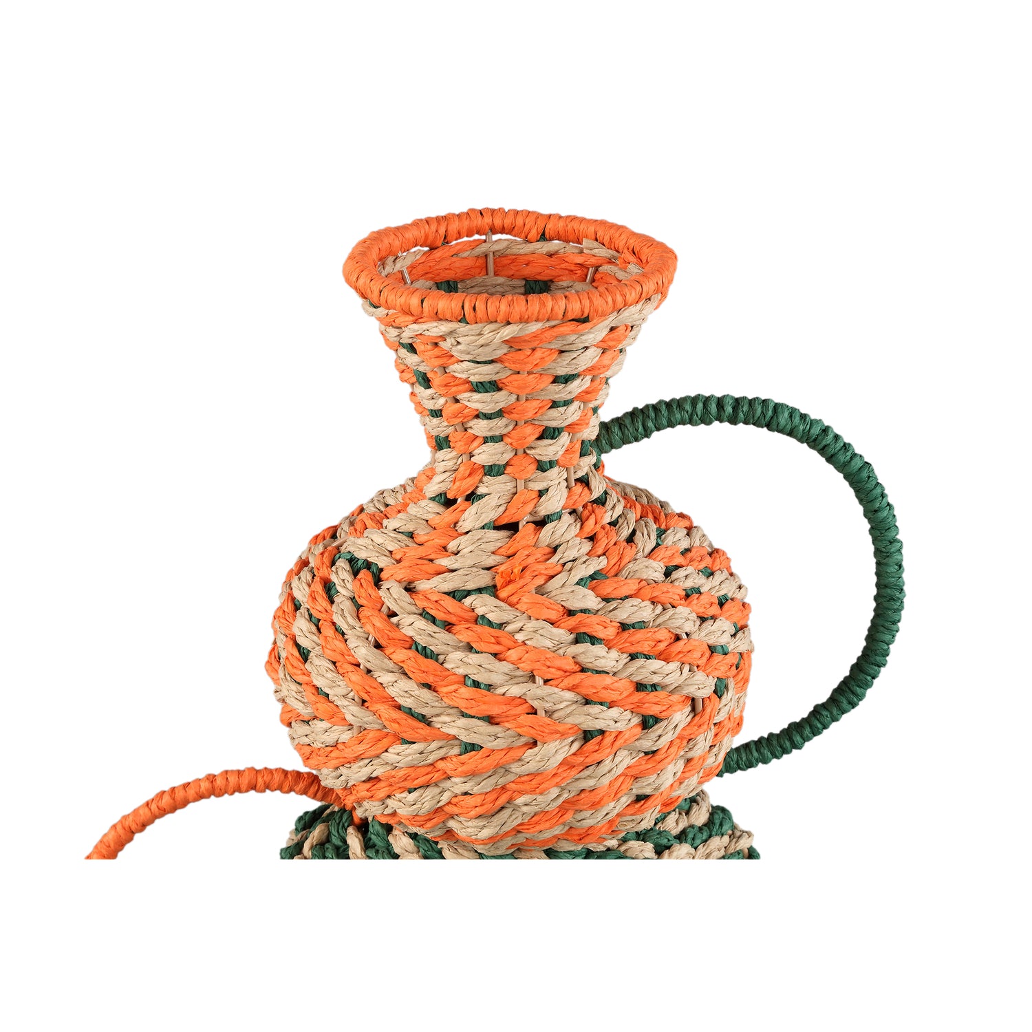 Veraa Green Natural Paper Basket Round With Ears