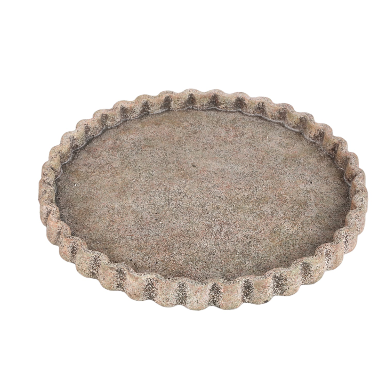 Jaydean Grey Cement Plate Ribbed Structure Round L