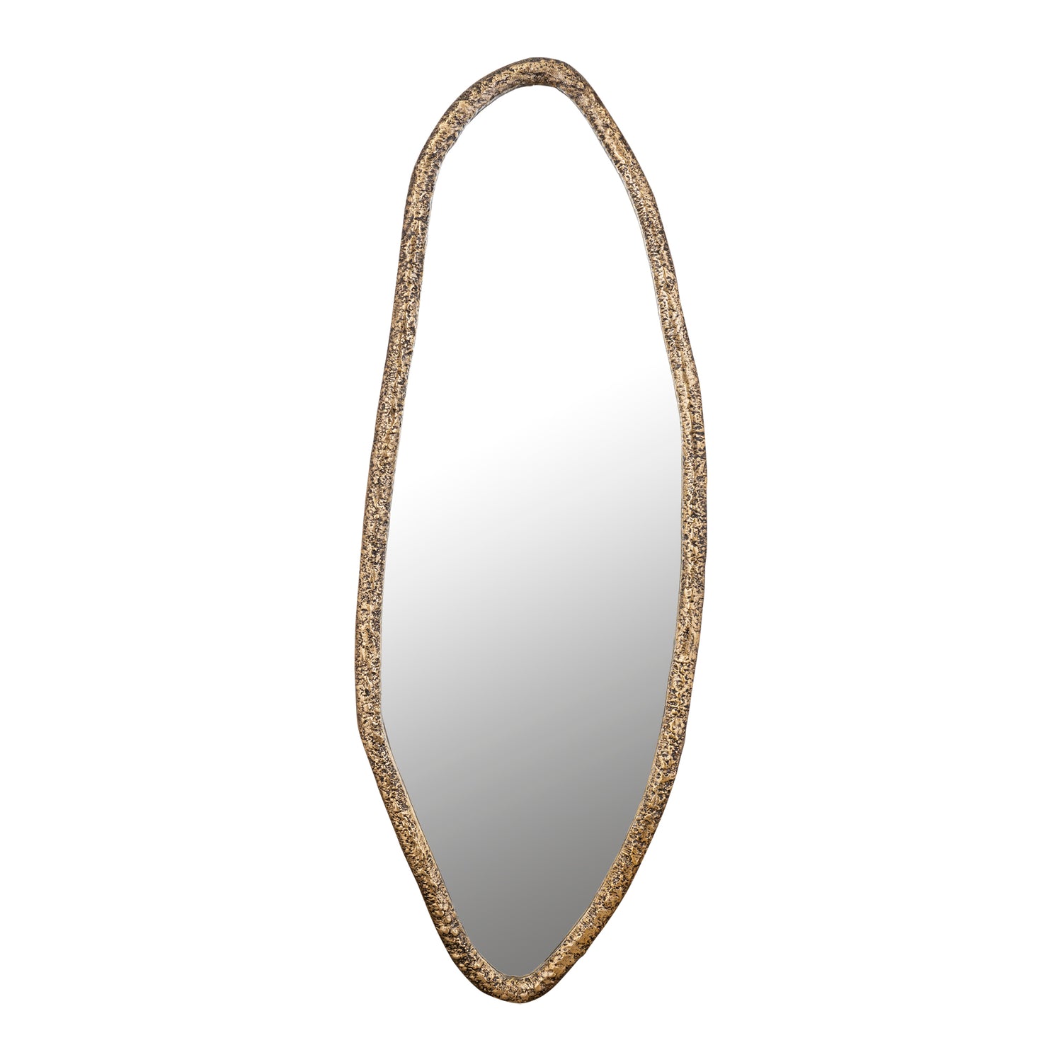 Paislie Brass Organic Shaped Mirror Oval