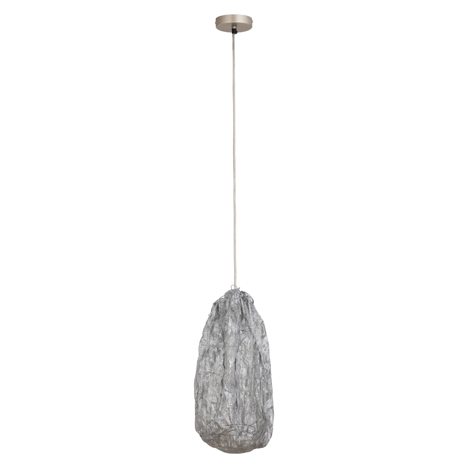 Maitia Silver Rough Looking Fabric Ceiling Lamp