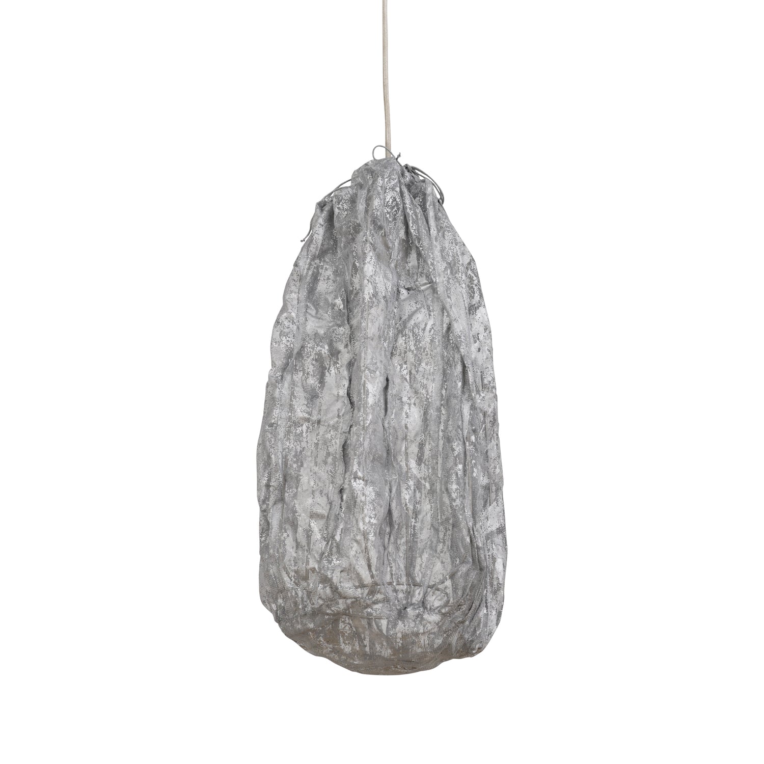 Maitia Silver Rough Looking Fabric Ceiling Lamp