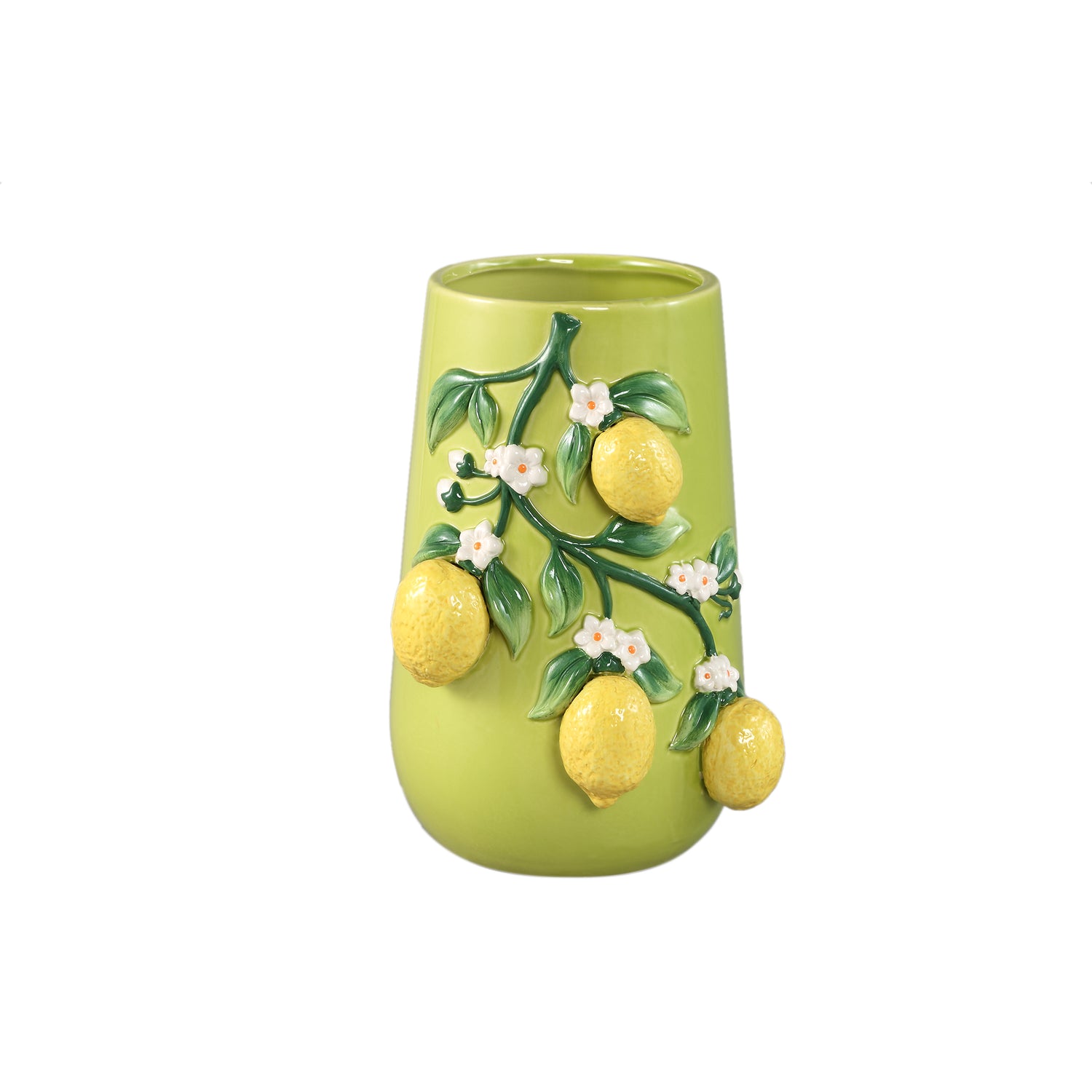 Stacy Green Ceramic Vase With Lemons On Twig L