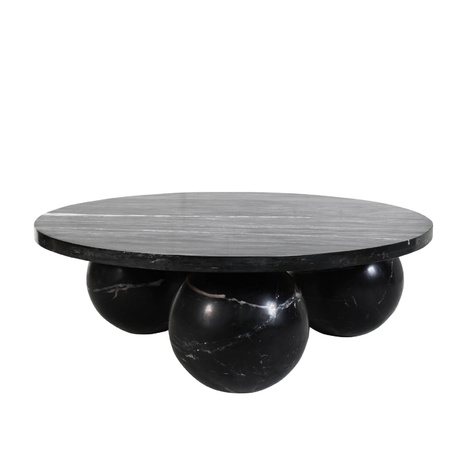 Diro Black Marble 3 Ball Coffeetable Round