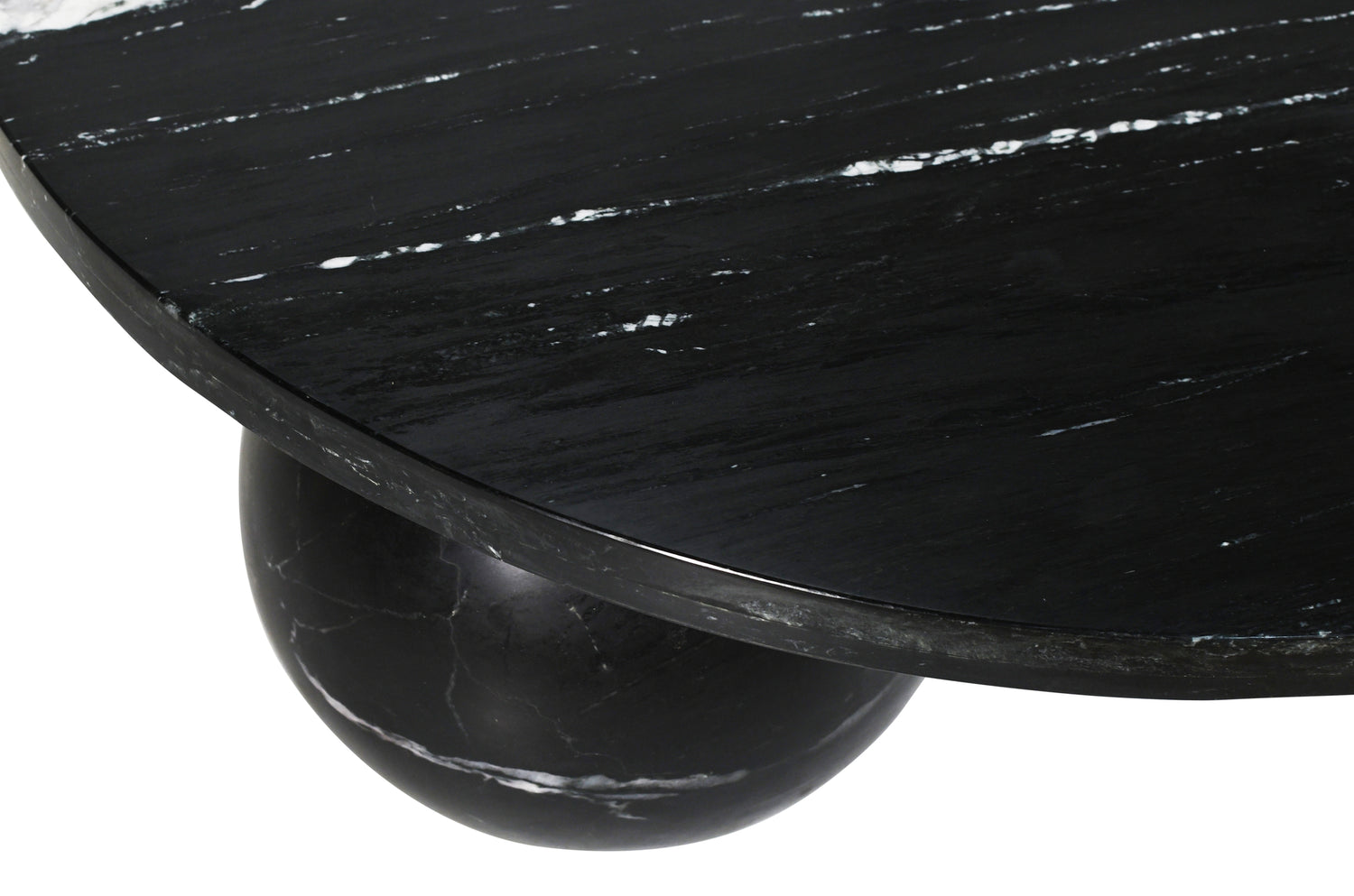 Diro Black Marble 3 Ball Coffeetable Round