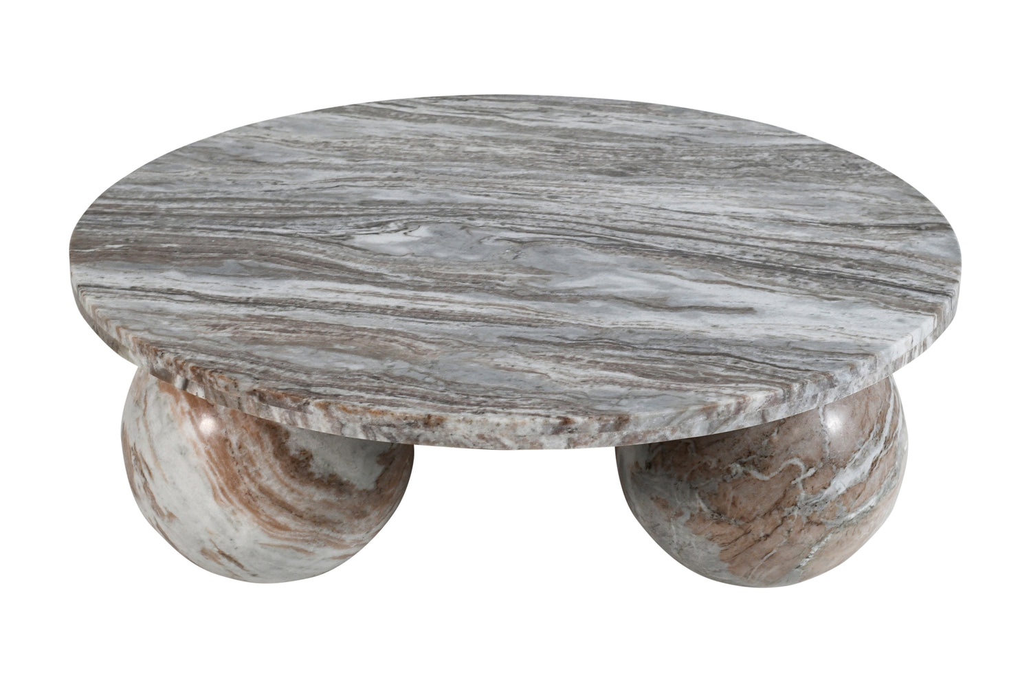 Diro Beige Marble 3 Ball Coffeetable Round