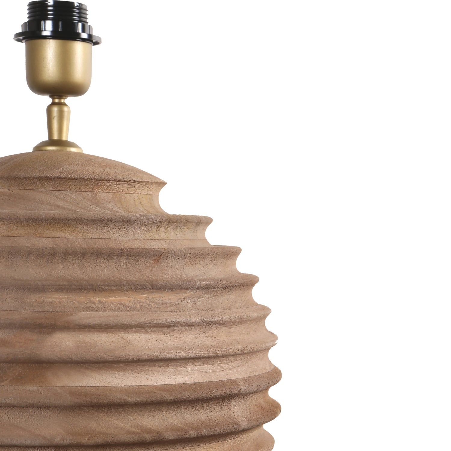 Roven Natural Mango Wood Ribbed Table Lamp Base