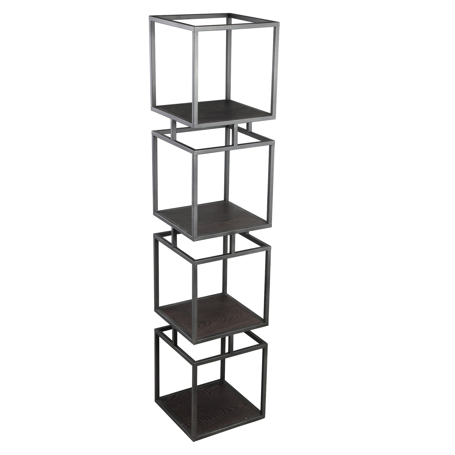 Nanci Black Iron Open Cube Cabinet L