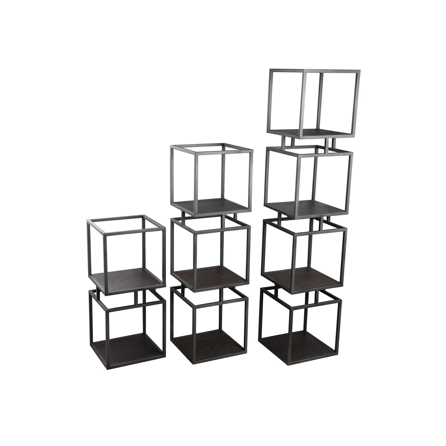 Nanci Black Iron Open Cube Cabinet L