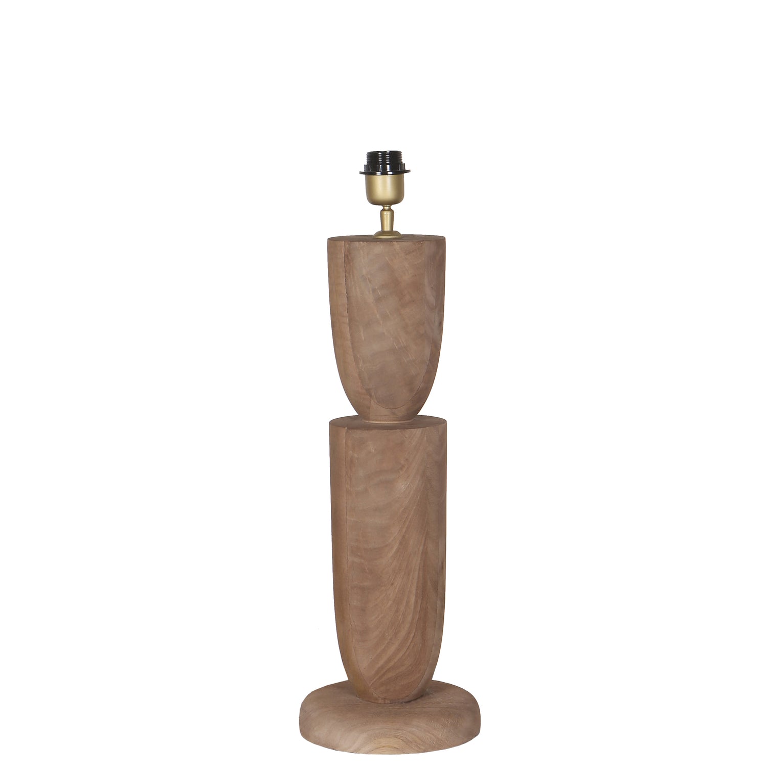 Lorinne Natural Mango Wood Table Lamp Double