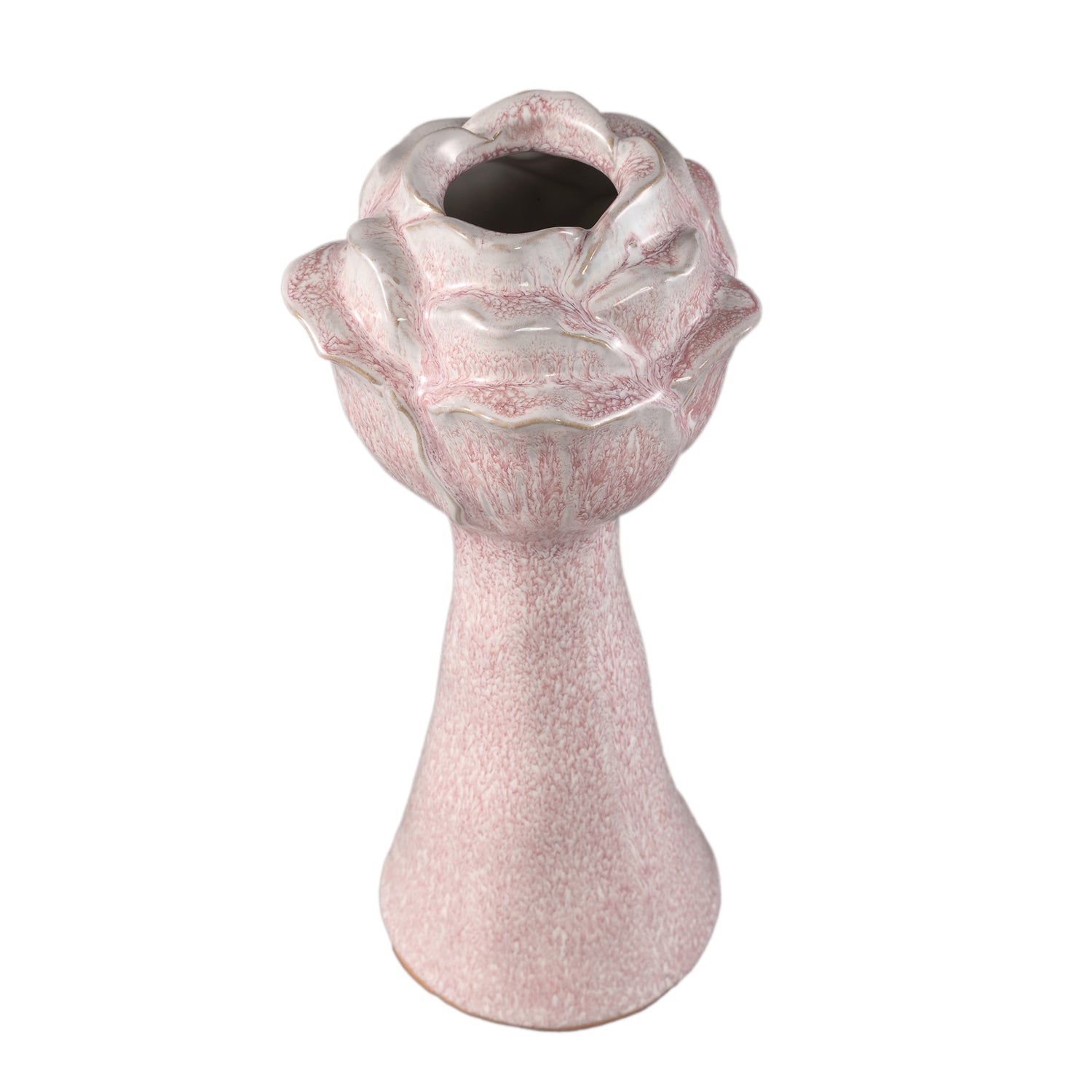 Minerva Light Pink Ceramic Flower Shaped Vase L