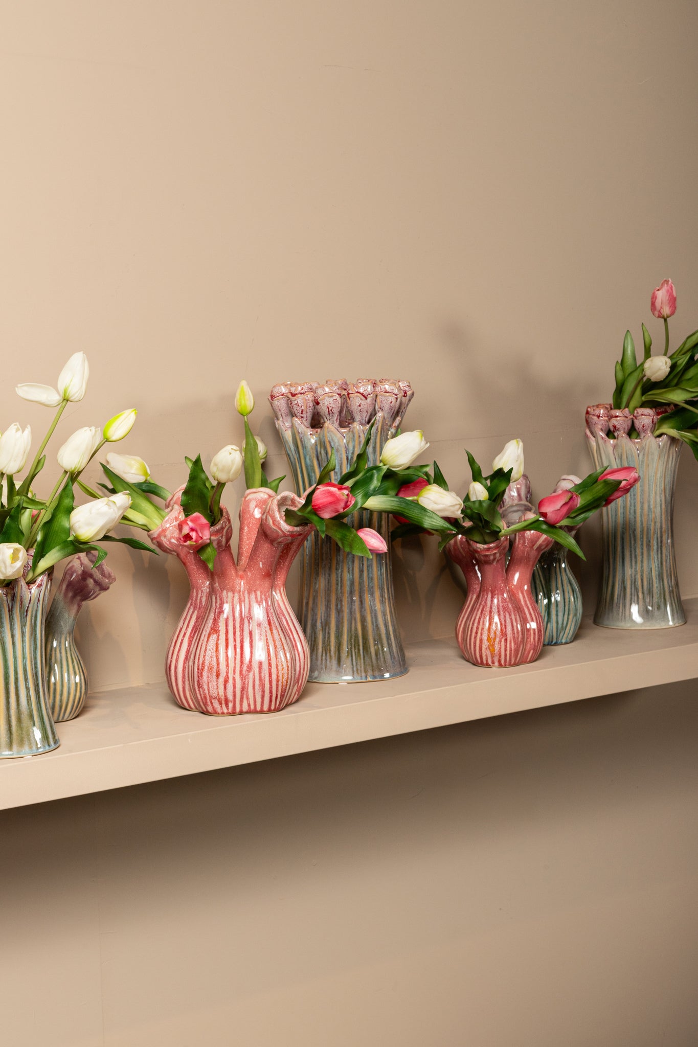 Annmarie Light Pink Ceramic Flower Shape Tubes M