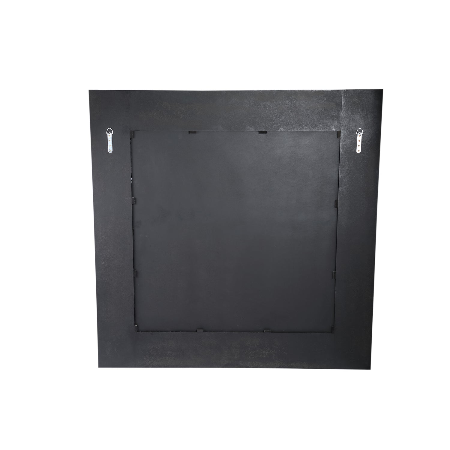 Tiess Black Wooden Veneer Mirror Square Gold Rim
