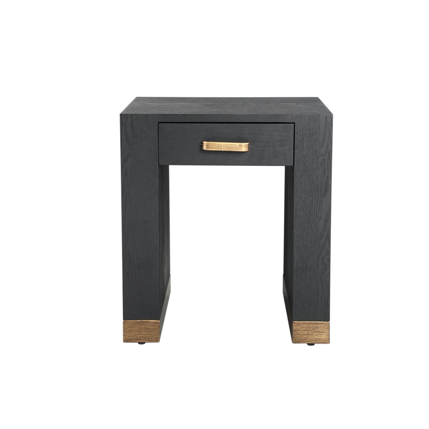 Tiess Black Wooden Veneer Bed Sidetable 1 Drawer
