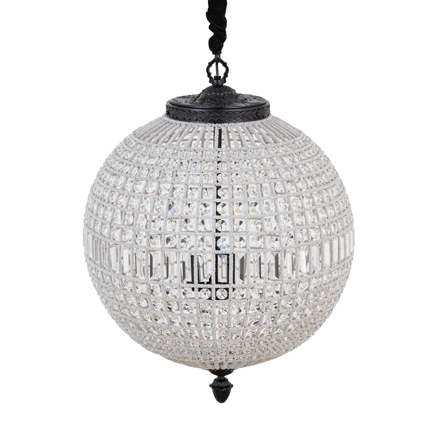 Jaris Crystal Hanging Ball Chandelier Lamp L