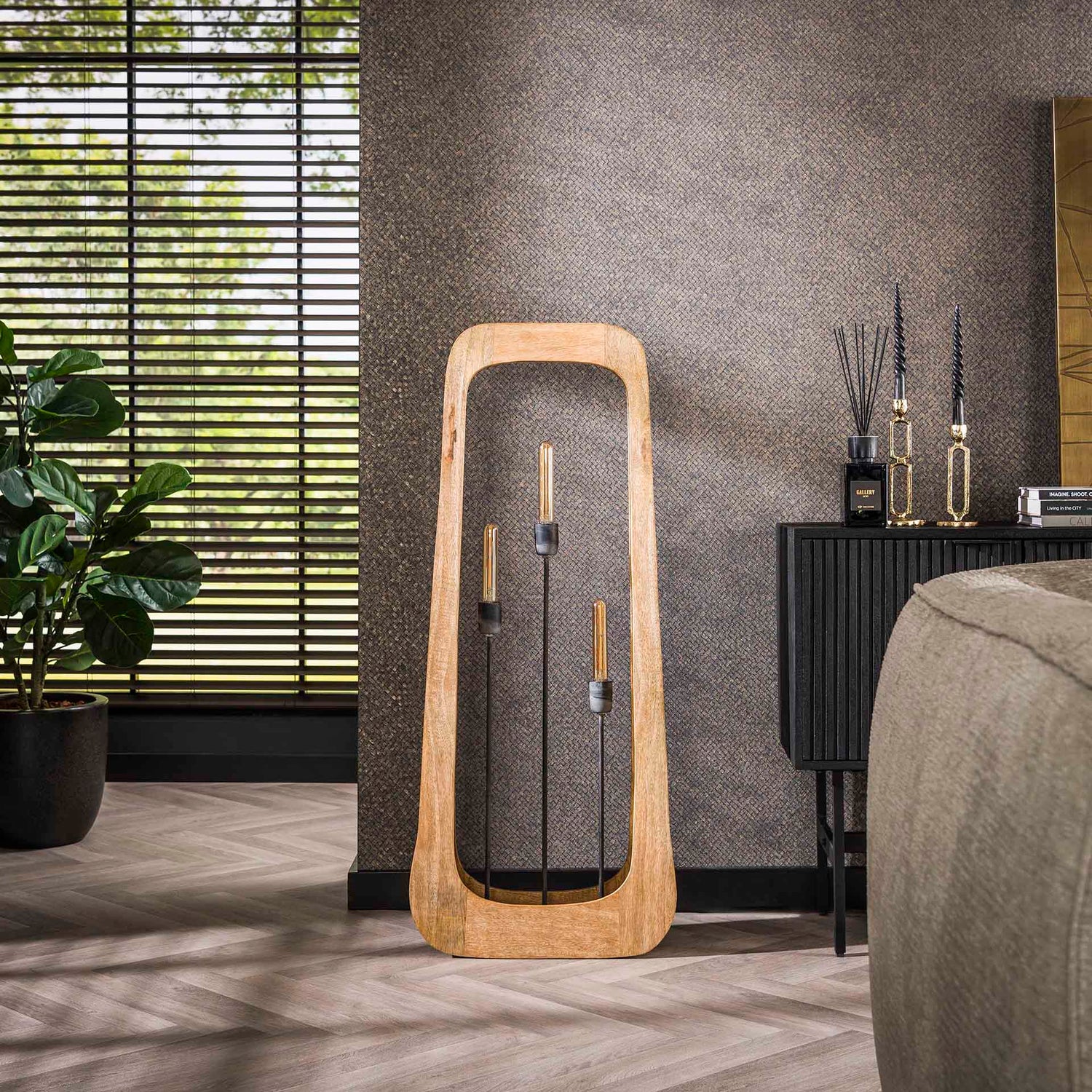 Vloerlamp 3L Bray - 50x14x120 cm - Mango Naturel