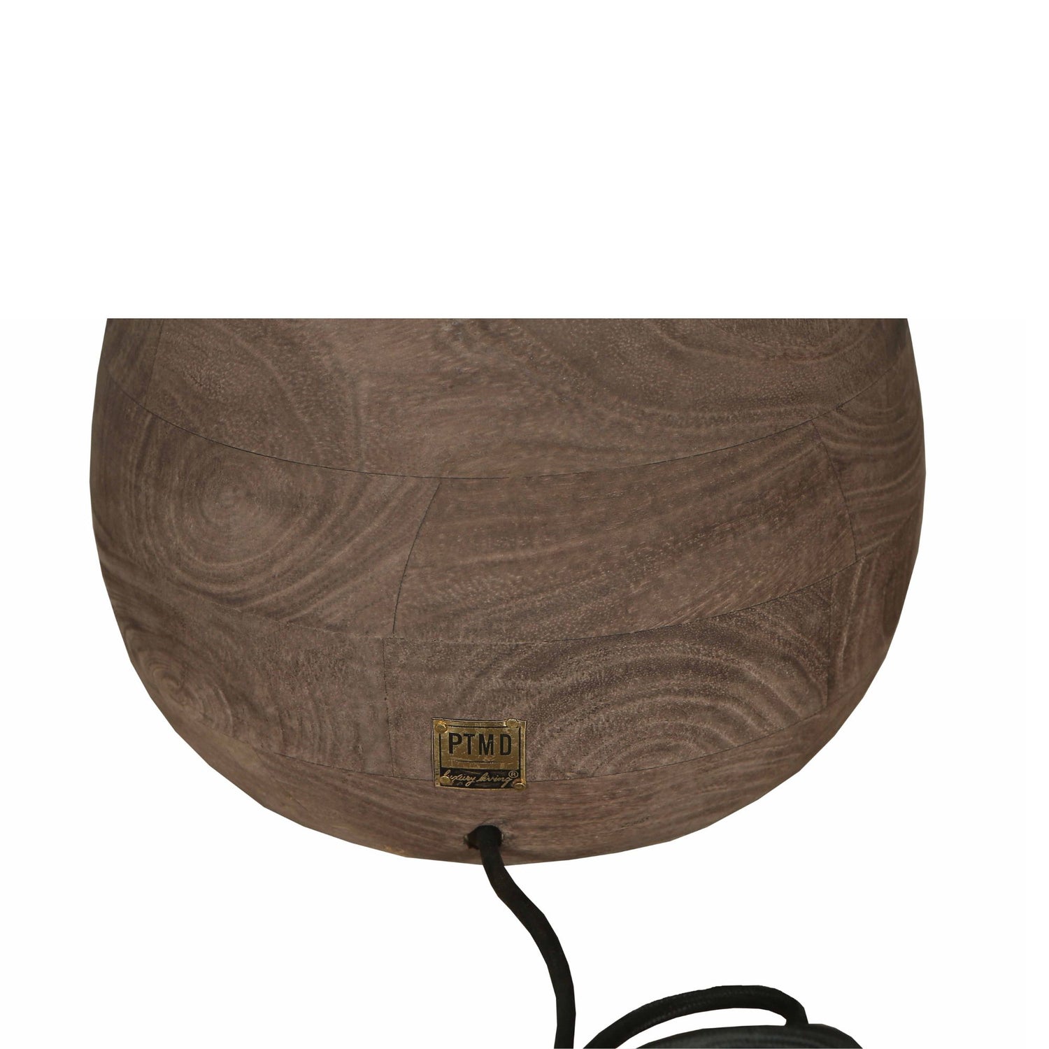 Peake Brown Mango Wood Round Table Lamp Low