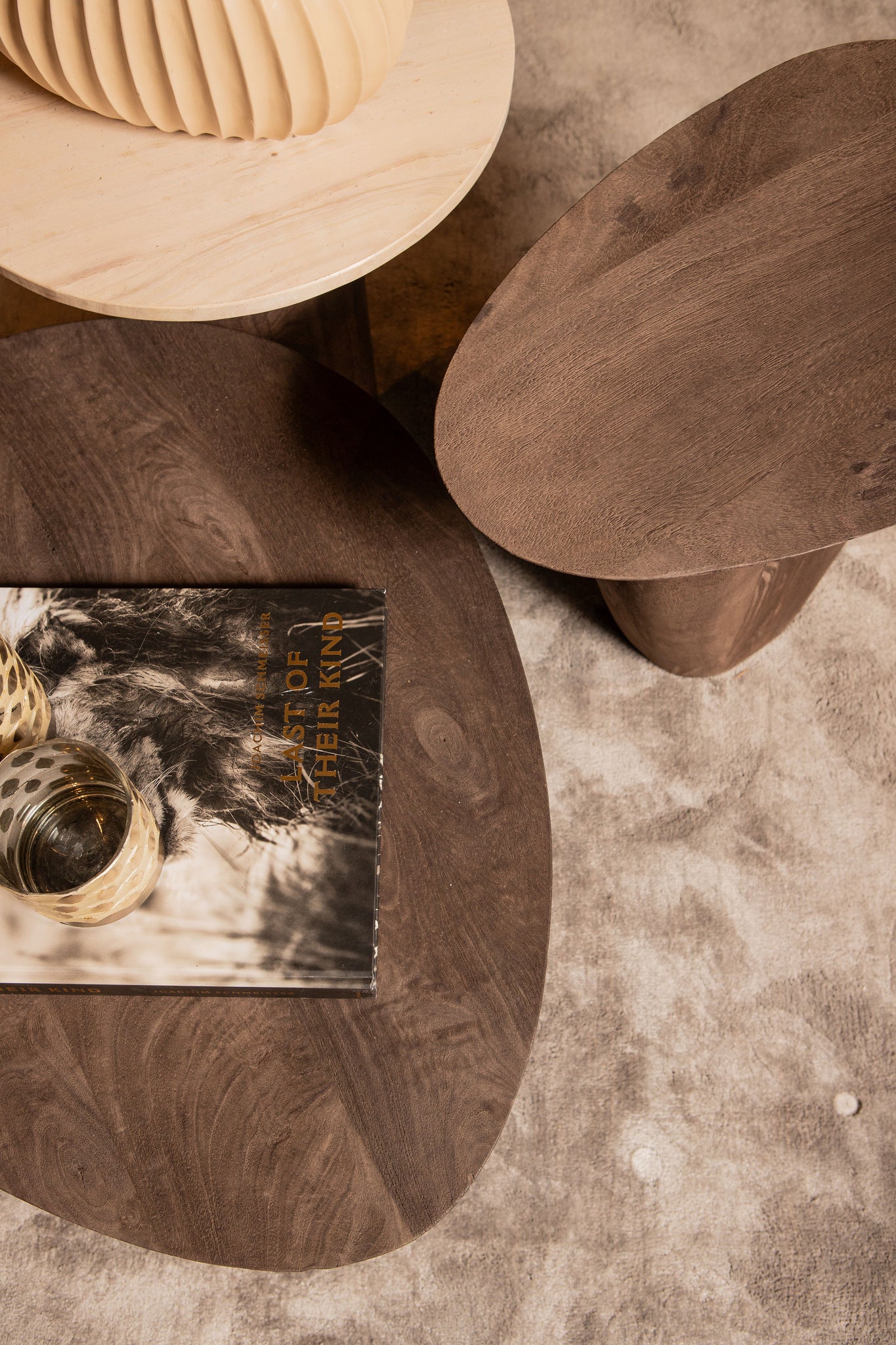 Harshad Brown Mango Wood Side Table Organic