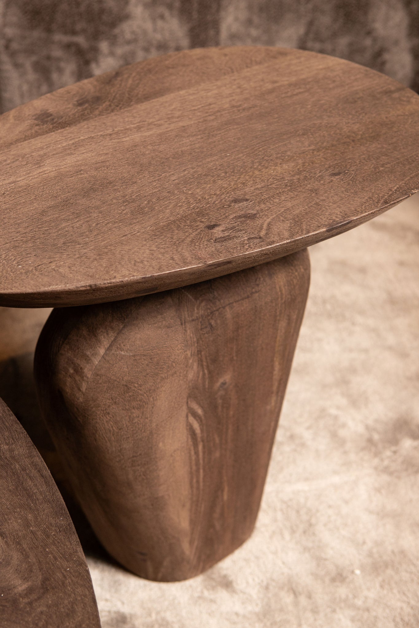 Harshad Brown Mango Wood Side Table Organic