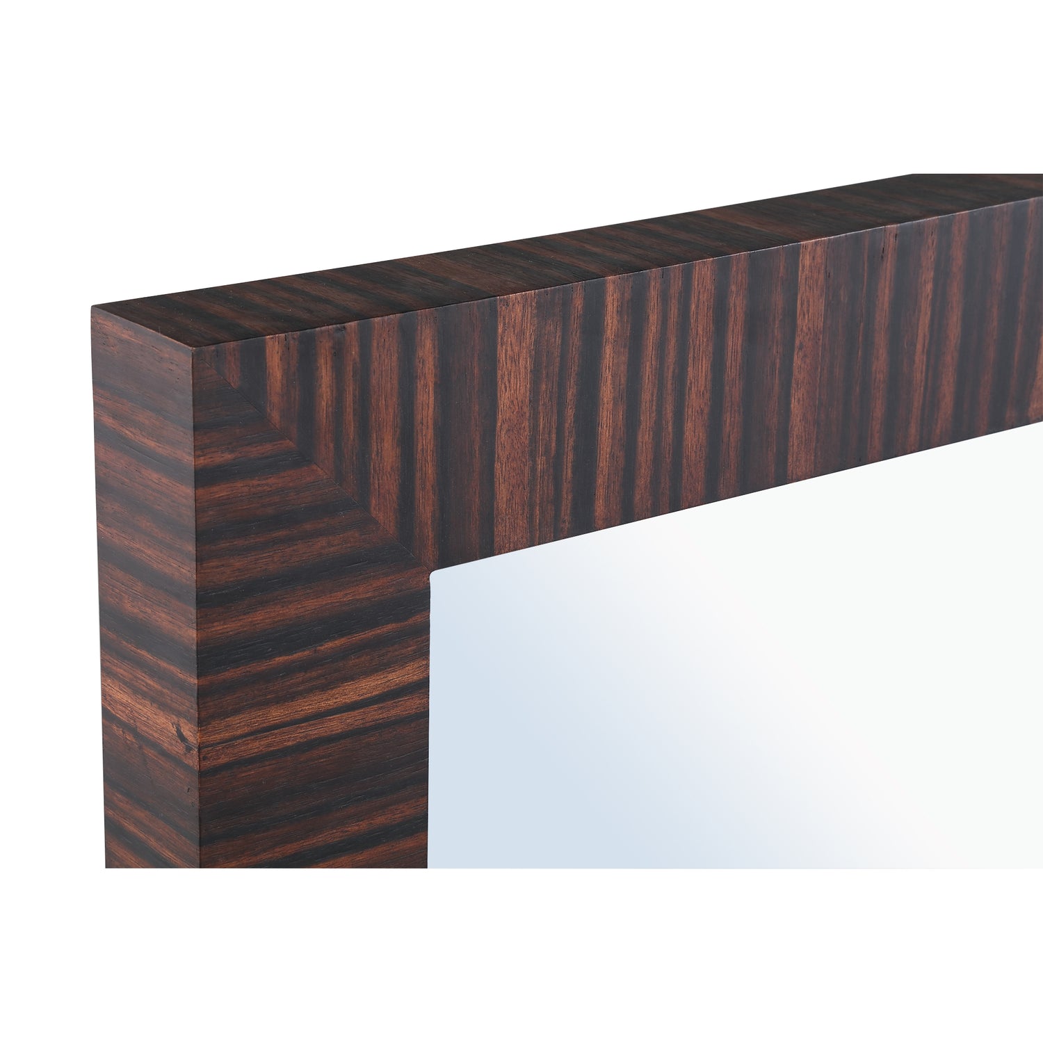 Tiess Brown Wooden Veneer Mirror Straight Frame