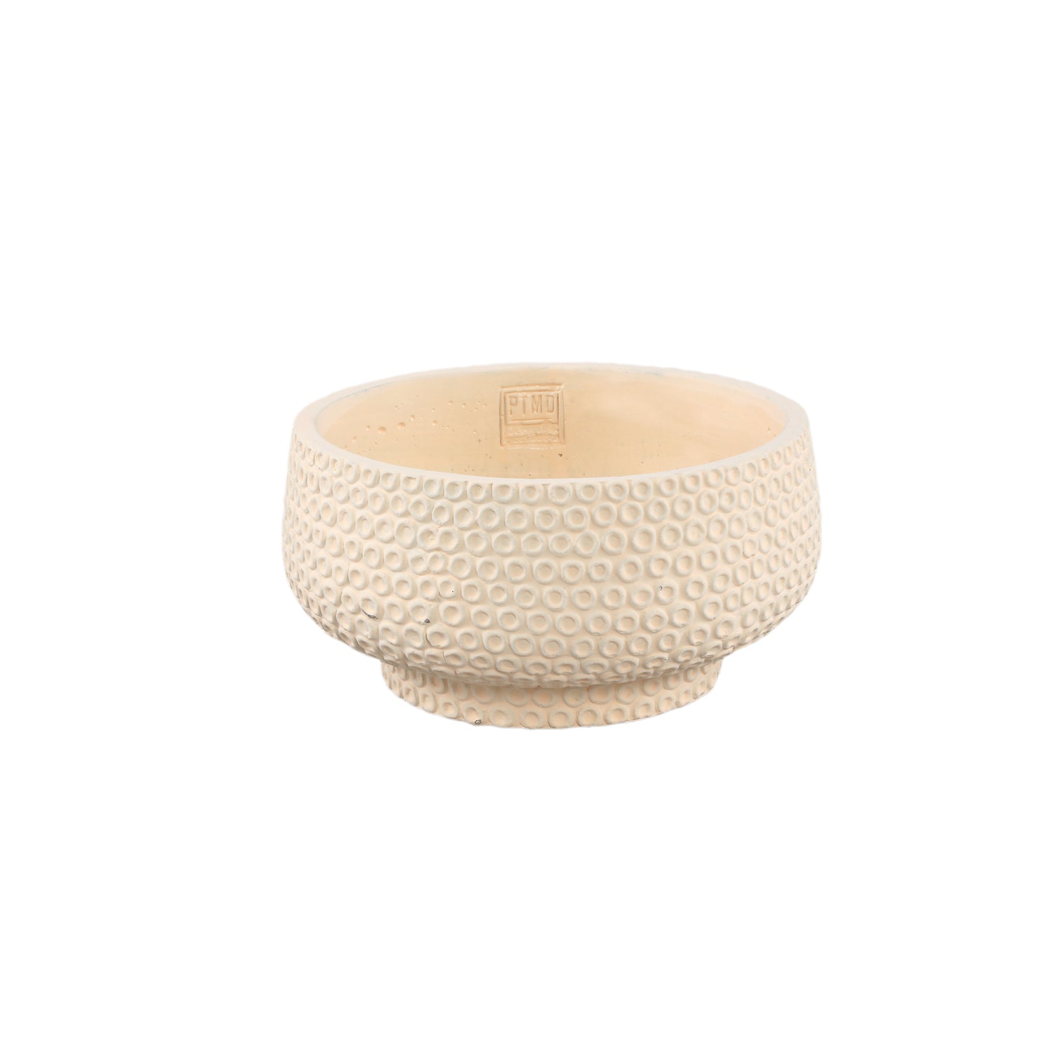 Laim Cream Cement Round Bowl Dots Pattern S