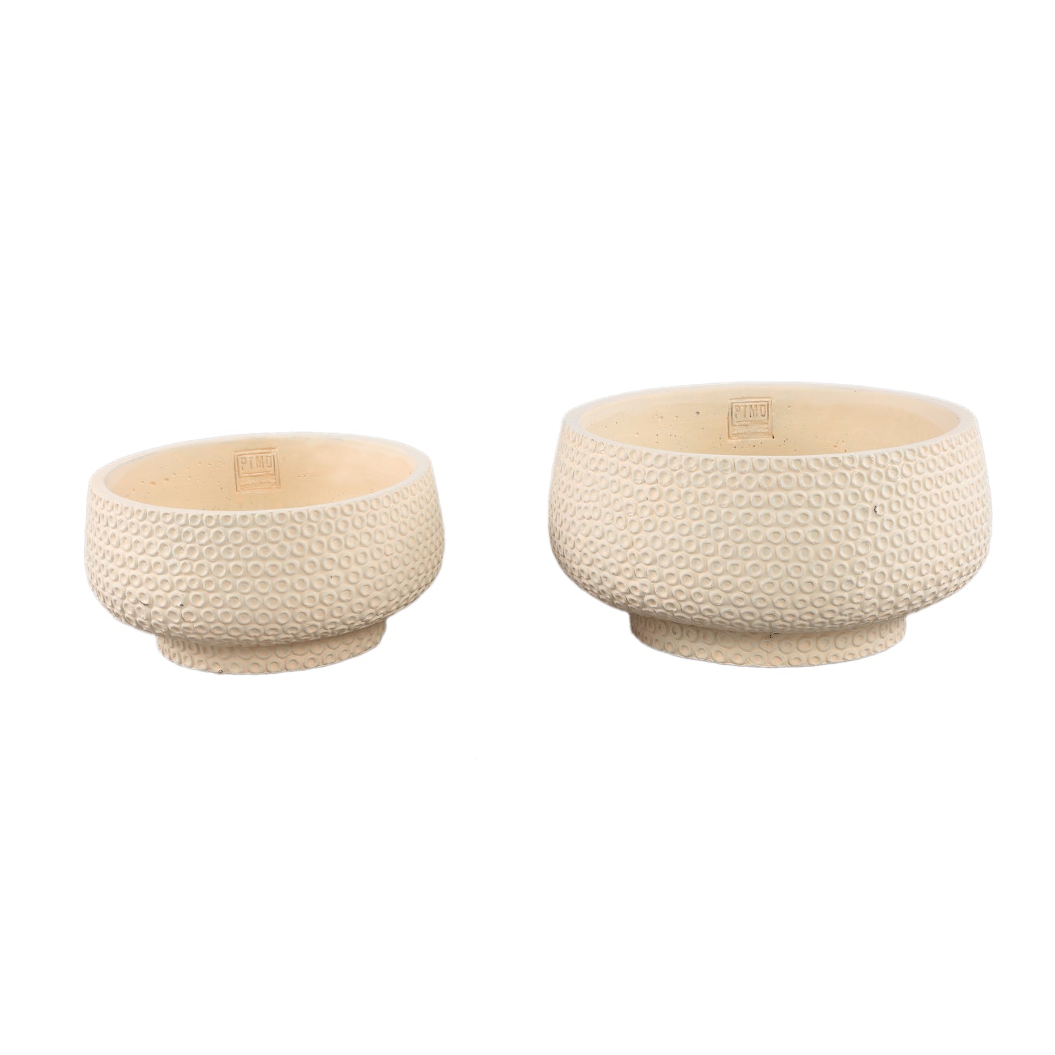 Laim Cream Cement Round Bowl Dots Pattern S
