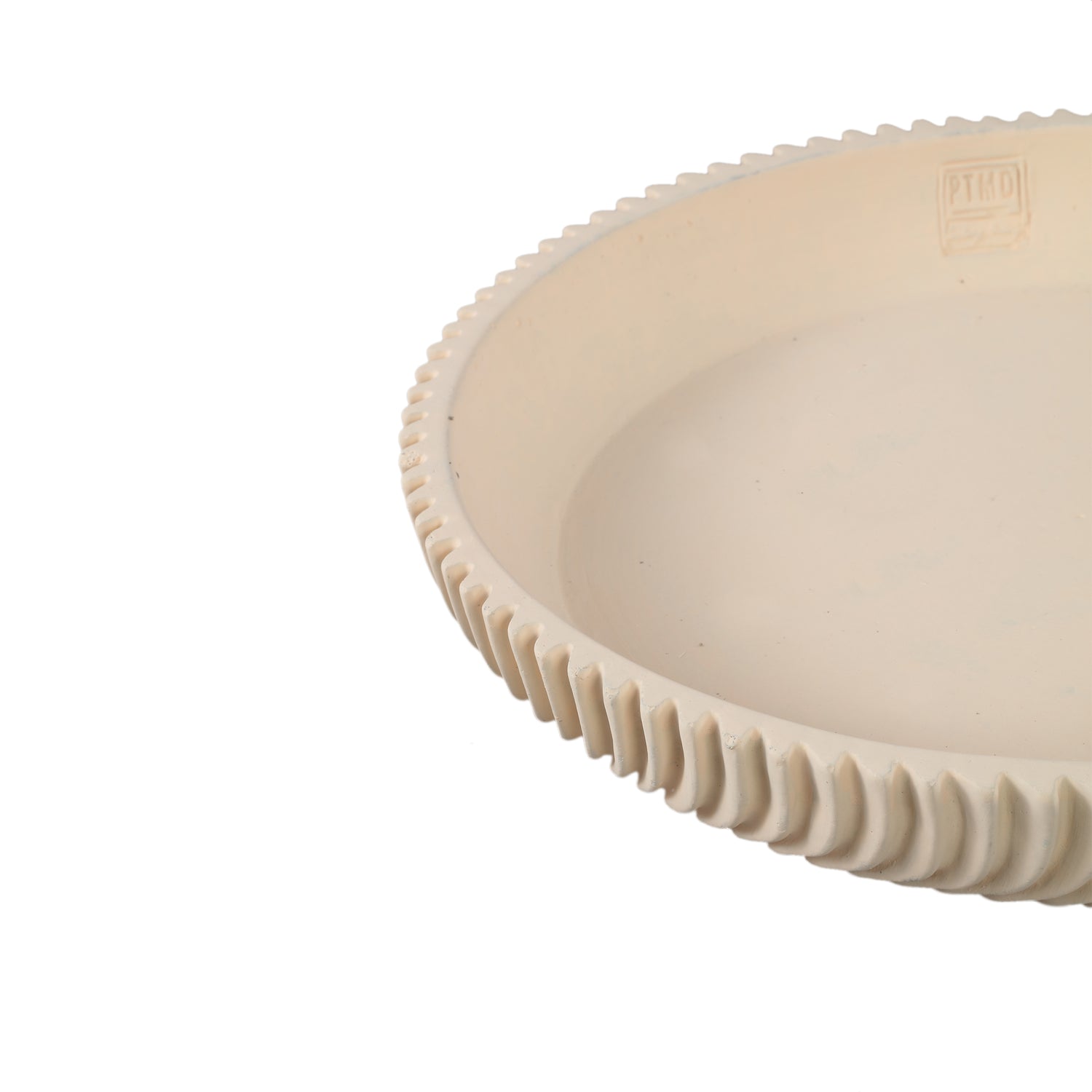 Lianna Cream Cement Round Bowl With Line Pattern M