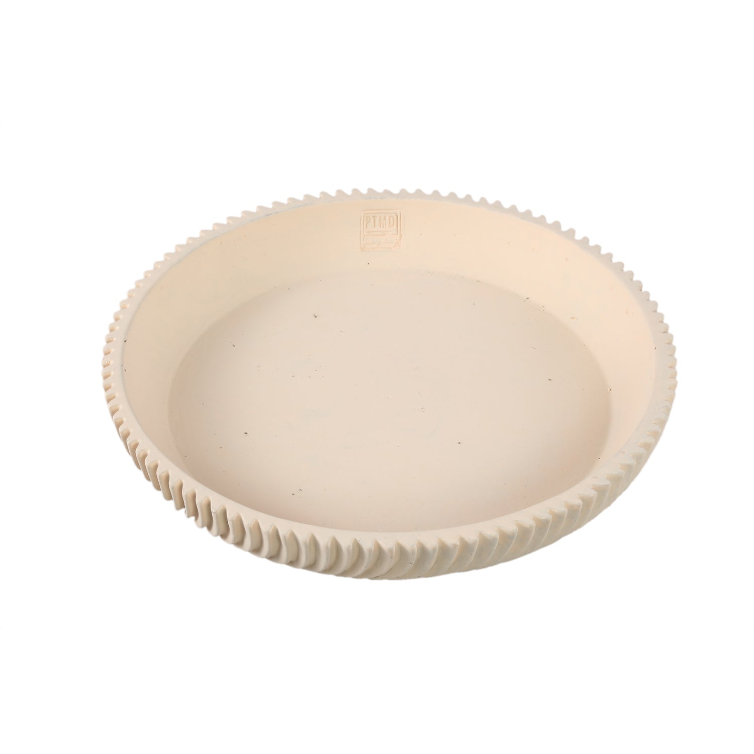 Lianna Cream Cement Round Bowl With Line Pattern M