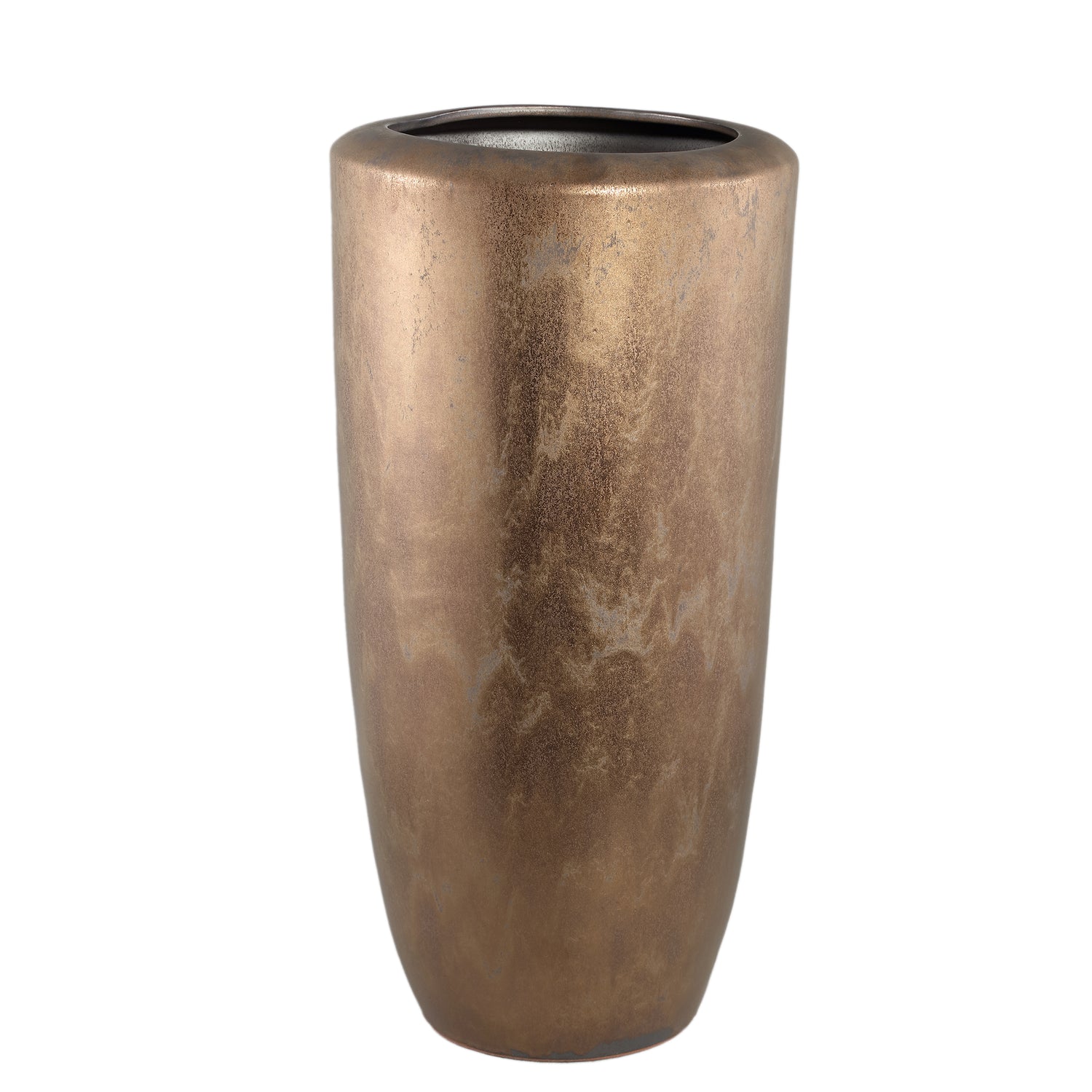 Kyleigh Bronze Round Ceramic Pot Smooth High XL