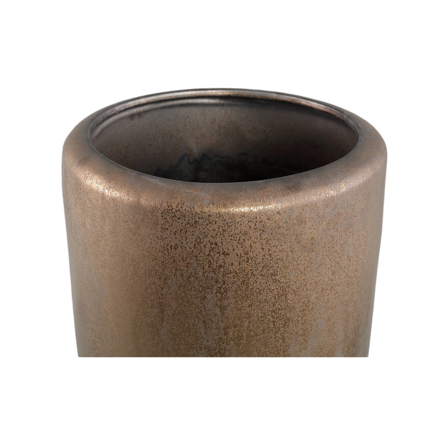 Kyleigh Bronze Round Ceramic Pot Smooth High XL