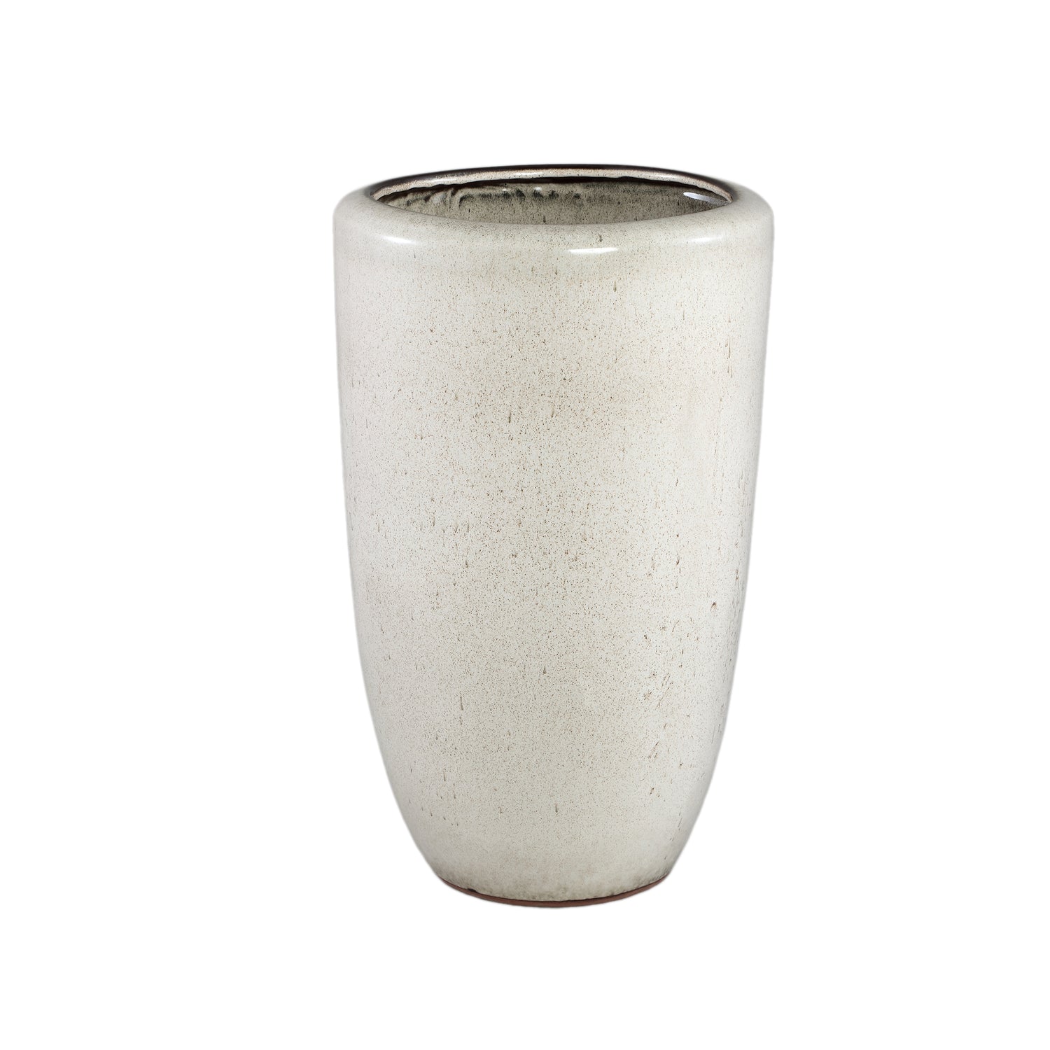 Kyleigh Beige Round Ceramic Pot Smooth High L