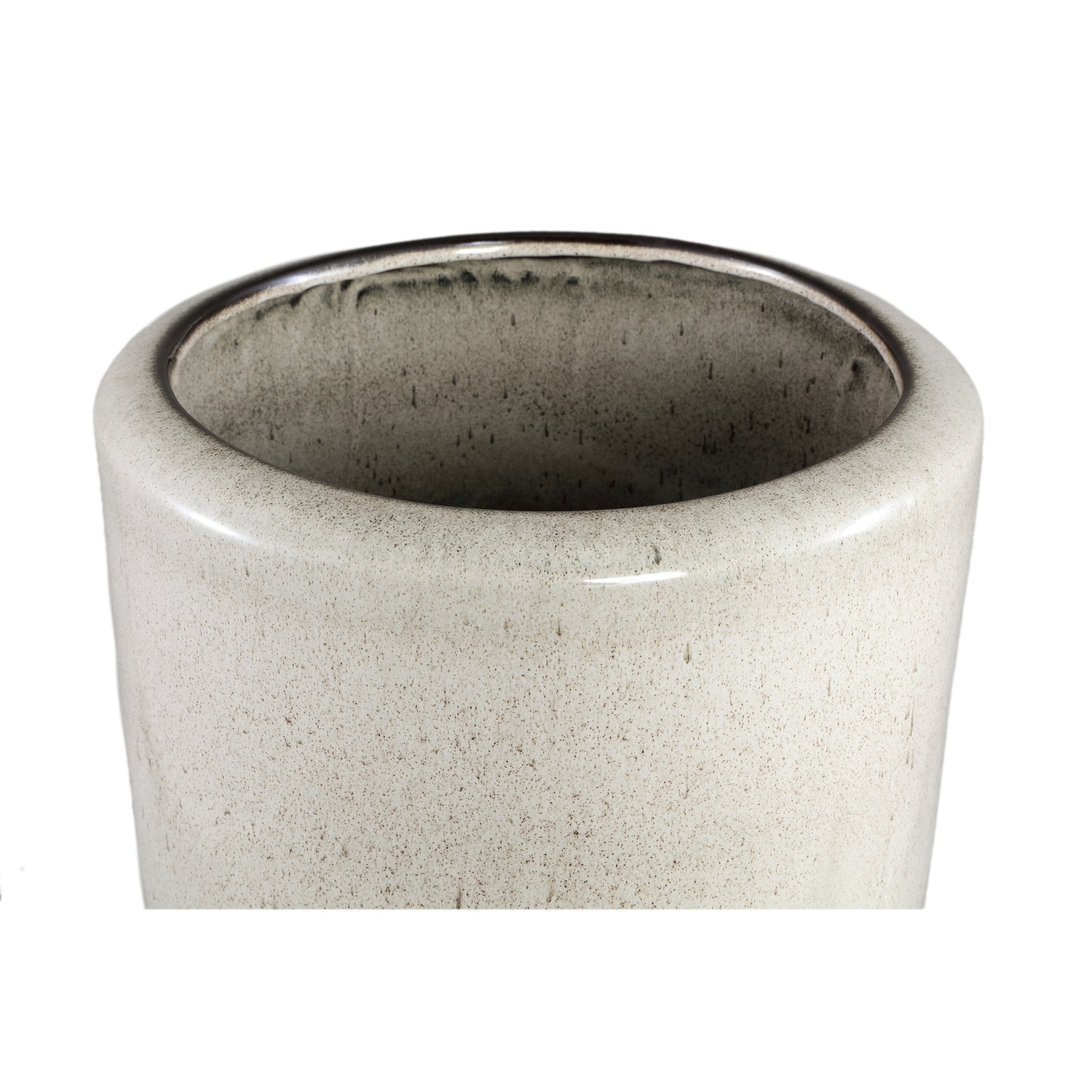 Kyleigh Beige Round Ceramic Pot Smooth High L