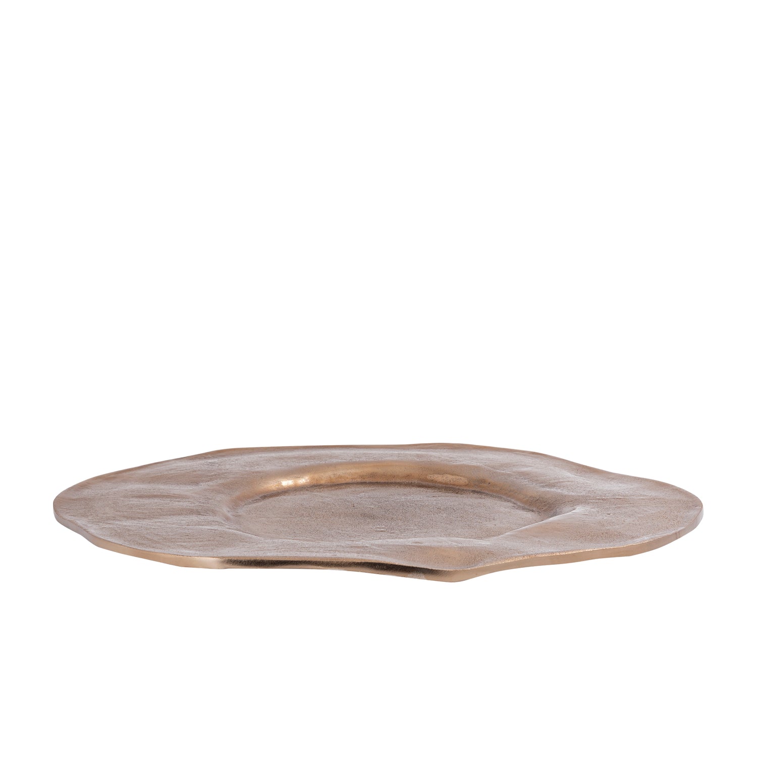 Linke BrownGold Aluminum Wavy Organic Plate L