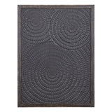 Levya Black Wooden Rect Wall Panel Round Pattern