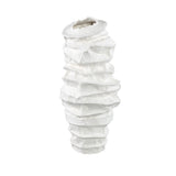 Aharon White Ceramic Irregular Shaped Vase Slim L