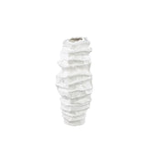 Aharon White Ceramic Irregular Shaped Vase Slim S