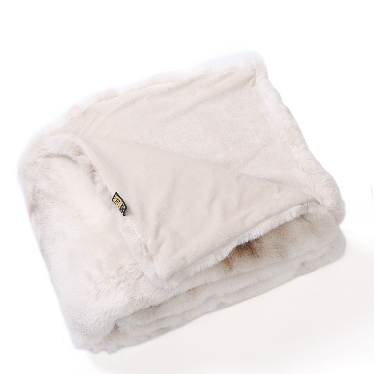 Linde Offwhite Faux Fur Bedspread Giftbox 220x240