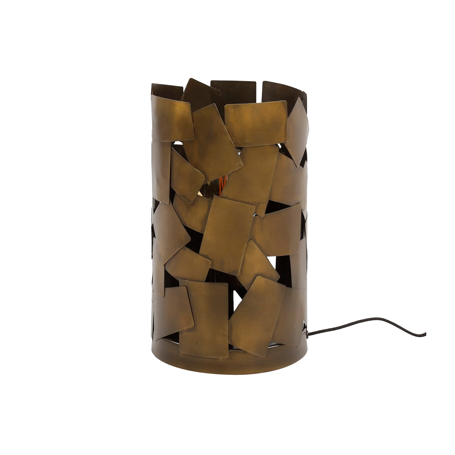 Tafellamp met 1 lamp patch cylinder - 23x23x38 cm - Brons Antiek